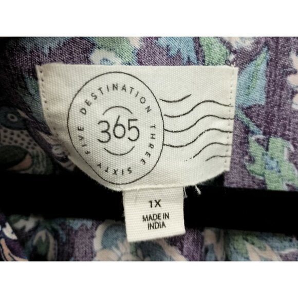 Destination 365 BOHO Dress 1X Purple Floral Print Tiered Midi Long sleeve Casual - Picture 5 of 9